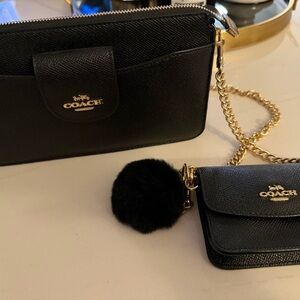 Coach Black Crossbody Bag Set with Gold Chain